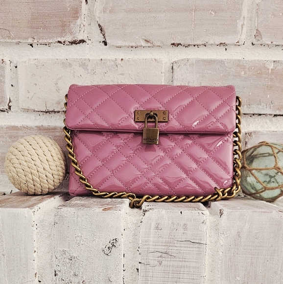 Kurt Geiger Pink Quilted Crossbody Bag LIKE NEW - Picture 1 of 10